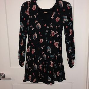 black floral skater dress